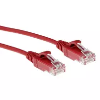 ACT Red 5 metrų LSZH U/UTP CAT6 duomenų centro plonas pataisos kabelis su apsauga nuo užkabinimo ir RJ45 jungtimis