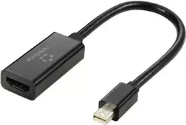 Renkforce Mini-DisplayPort adapterio kabelis – HDMI-A lizdas, 0,55 m, juodas, RF-5947252, auksuoti kištuko kontaktai