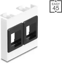 Montavimo rėmelis DELOCK Easy 45 2x Keystone laikikliai 45×45 mm baltas/juodas