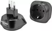 ANSMANN 1250-0035 kelioninis kištuko adapteris iš ES į Italiją, C/F tipas į L tipą, su įžeminimo kontaktu, I ir II apsaugos klasė, 250 V / 10 A / 2500 W