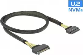 DeLOCK vidinis SAS kabelis - 2x SFF-8639 (kištukas) į 2x SFF-8639 (lizdas) - 1,0 m - juodas (84518)