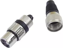 XLR 3 kontaktų jungtis Omnitronic 30200111 — vyriška/moteriška garso jungtis mikrofonui ir profesionaliam garsui