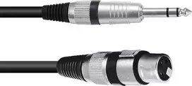 Adapterinis kabelis XLR į 6,3 mm lizdą Omnitronic 30225180 — 1x XLR moteriškas į 1x 6,3 mm Jack, 0,9 m