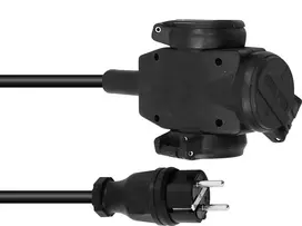 PSSO 30247025 3x2,5 mm² 15 m 3-jų lizdų juodas ilginamasis kabelis