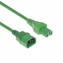Maitinimo laidas C14 - C15 žalias 0,6 m ACT AK5302 250 V 10 A