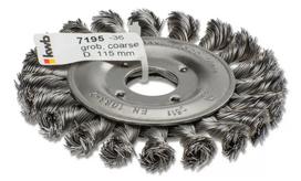 kwb AGGRESSO-FLEX 719536 disko formos šepetys, pinta HSS plieno viela, kampiniam šlifuokliui