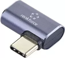 Renkforce USB4® adapteris [1x USB4® kištukas - 1x USB-C® lizdas] 40GBit/s 90° kairėn lenktas, aliumininis kištukas (RF-5245272)