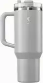 Termo puodelis Lurch Big Cup Jura Grey 1,2 L dvigubos sienelės vakuuminis nerūdijantis plienas, šiaudelis, 12 val. šilumos išlaikymas