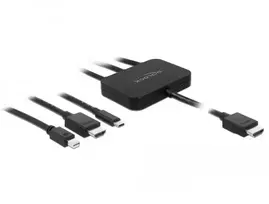 Adapterinis kabelis DeLOCK 85830 HDMI Type A HDMI Mini DisplayPort USB Type-C juodas
