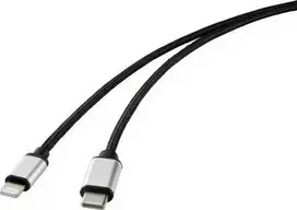 Renkforce USB mobiliojo ryšio laidas [1x USB-C™ kištukas – 1x Apple Lightning kištukas] 2,00 m juodas (RF-4353448)
