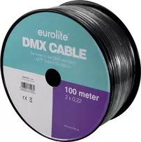 DMX kabelis EUROLITE 2x0,22mm 100m — ekranuotas dviejų gyslų kabelis apšvietimo valdymui