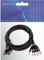 Audio gyvatės kabelis Omnitronic 8×RCA į 8×1/4 colio mono lizdą, 15 m, 30304748