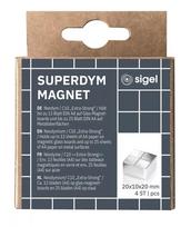 Sigel BA705 neodimio magnetas kvadratinis sidabrinis 20x20x10 mm (4 vnt.)