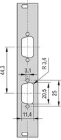 Priekinis skydelis SCHROFF SUB-D išpjova - TEILFRONTPL.3HE 4TE 2X9 DC (30118336)