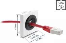 Kabelio įvadas DELOCK Easy 91075, 23 mm skersmens, skirtas stalams ir spintoms