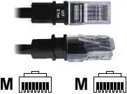 Tinklo kabelis Patchsee Cat5e FTP 1,2 m, juodas