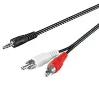 Wentronic Goobay 3,5 mm lizdo / RCA adapterio laidas HQ, juodas, 0,5 m - 3,5 mm kištukas (3 kontaktai, stereo) > 2x RCA kištukas (garso kairė/dešinė) (51701)