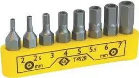 Šešiabriaunių antgalių rinkinys c.k tools T4528 — 8 vnt. šešiabriauniai antgaliai atsuktuvams ir antgalių laikikliams