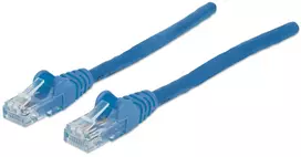 Intellinet tinklo pataisos laidas, Cat6, 20 m, mėlynas, CCA, U/UTP, PVC, RJ45, auksuoti kontaktai, su užraktu, su gaubtu, viso gyvenimo garantija