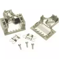 Harting D-SUB korpusas, 9 kontaktų, plastikinis, 45°, pilkas, 09 67 009 0573, 1 vnt.