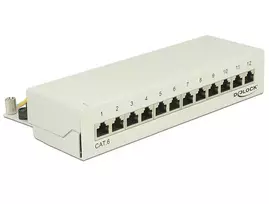 Patch panel DeLOCK 87292 sieninis, 12 prievadų, LSA, metalinis