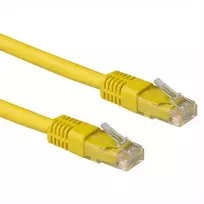 ACT geltonas 0,5 m LSZH U/UTP CAT6A jungiamasis kabelis su RJ45 jungtimis
