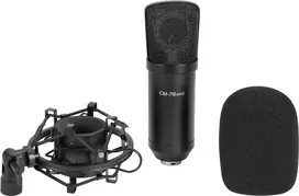 Didelės diafragmos kondensatorinis mikrofonas Omnitronic CM-78MK2 – vokalo ir instrumentų įrašymui studijoje