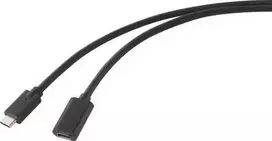 Renkforce USB 3.2 Gen2x2 laidas USB-C™ kištukas, USB-C™ lizdas 1,00 m juoda PVC apvalkalu (RF-4755220)