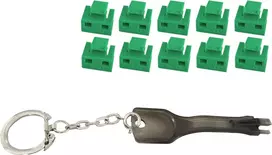 RJ45 prievado blokatorius ShiverPeaks BS08-01031 žalias – 10 spynų ir 1 raktas