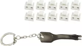 ShiverPeaks BS08-01036 RJ45 prievado užraktų rinkinys – 10 užraktų su vienu pagrindiniu raktu, balti