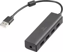 Renkforce RF-6382720 USB-Hub 4 prievadai USB-A USB 2.0 480MBit/s Juodas RF-USBH-110 (RF-6382720)