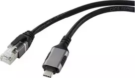 Renkforce USB tinklo adapterio laidas [1x USB-C® kištukas - 1x RJ45 kištukas] 5.00 m aliuminio kištukas (RF-6055782)