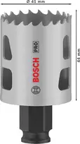 Pjūklas skylinis Bosch PRO Multi Material PC Plus 44/41 mm — vienetas, gręžtuvui, gipso kartonui, metalui, plastikui, minkštai medienai