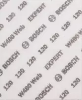 Šlifavimo lakštai Bosch W480 Web 1/4 G120 115×140 mm, pakuotė 10 vnt. (MPN 2608902385)