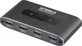 SpeaKa Professional 2 prievadų USB 3.2 Gen 1 (USB 3.0) jungiklis pilkas SP-13710916