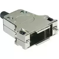 Harting D-SUB korpusas, 9 kontaktų, metalinis, 180°, sidabrinis, 09 67 009 0344, 1 vnt.