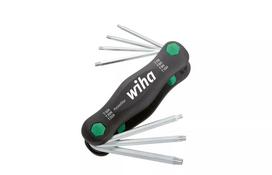 Sulankstomas Torx raktų rinkinys Wiha 25128 — 7 vnt (T7–T25), juoda/žalia, 104 g