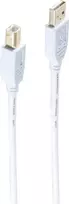 shiverpeaks ®-BASIC-S--USB kabelis, A tipo kištukas į B tipo kištuką, HIGH SPEED, paauksuoti kontaktai, USB 2.0, baltas, 5,0 m (BS77025-W)