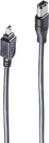 FireWire kabelis ShiverPeaks BS77213 3 m 4 kontaktų į 6 kontaktų juodas