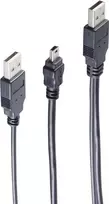 USB laidas ShiverPeaks BS77151 1 m 2x USB A Mini-USB B juodas