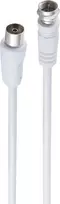 shiverpeaks ®-BASIC-S anteninis kabelis, 100% ekranuotas, F kištukas prie koaksialinės movos, RG 59, > 80 dB, baltas 1,5 m (BS80072-32)