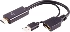 Adapteris HDMI A (moteriška) į DisplayPort (vyriškas) ShiverPeaks BS10-01012 4K 60Hz 20 cm