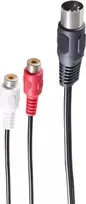 Garso laidas ShiverPeaks BS10201 0,2 m DIN (5 kontaktų) 2 x RCA juodas