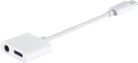 shiverpeaks BASIC-S adapteris, 8 kontaktų kištukas į 3,5 mm audio ir 8 kontaktų lizdas su įkrovimu, baltas