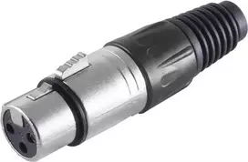 XLR jungtis ShiverPeaks BS55022-S — 3 kontaktų kištukinis montažas į skydelį, juoda apdaila