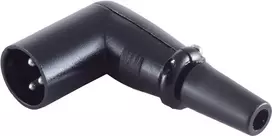 XLR kampinis lizdas ShiverPeaks BS55006 — 3 kontaktų stačiakampis mikrofoninis/kabelio jungiklis, juodas