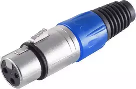 XLR jungtis ShiverPeaks BS55022-B — 3 kontaktų moteriška, mėlynas korpusas