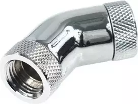 Alphacool HF 45° kampinis adapteris - G1/4 pasukamas - 2 vidiniai sriegiai - chromuotas (17053)