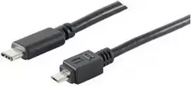 USB laidas Micro-USB B / USB-C ShiverPeaks BS77145-1.0 1m Juodas