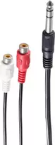 Garso adapterio kabelis ShiverPeaks BS30461 0,2 m 6,35 mm 2xRCA juoda raudona balta